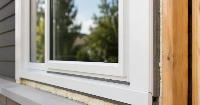 technician installing fiberglass window frame in Morrison, Niagara Falls home