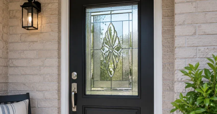 technician replacing a cracked decorative glass panel in Silvertown, Niagara Falls