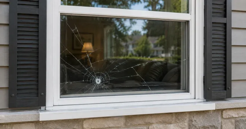 technician measuring window opening for emergency glass replacement Morrison, Niagara Falls