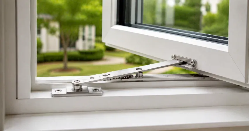 technician replacing casement window hinge in Niagara Falls