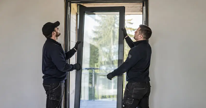 new glass panel being fitted into door frame in Grassybrook, Niagara Falls
