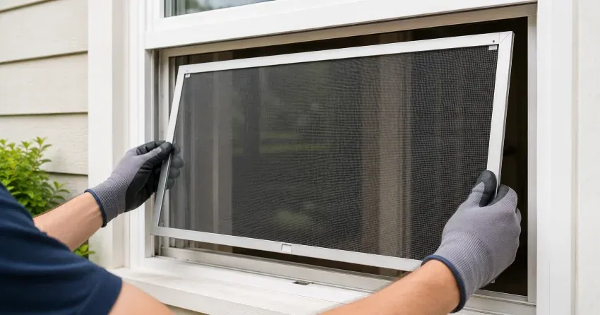 technician repairing a window sash and balance system in Fallsview, Niagara Falls