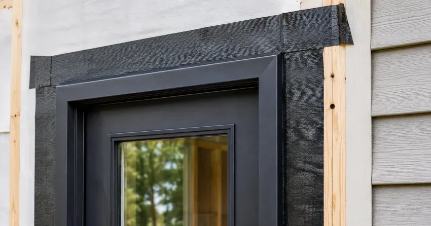 technician removing failed door flashing membrane in Silvertown, Niagara Falls