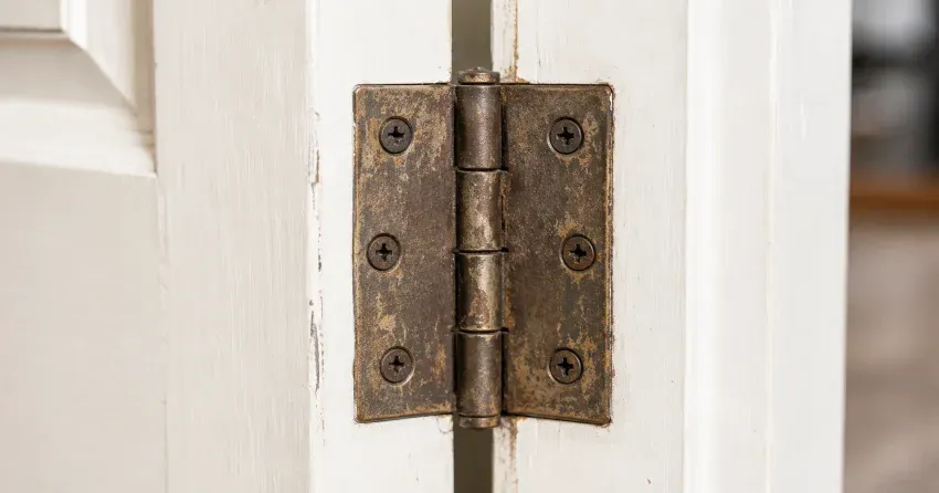 technician adjusting a sagging door hinge in Silvertown, Niagara Falls